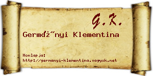 Germányi Klementina névjegykártya